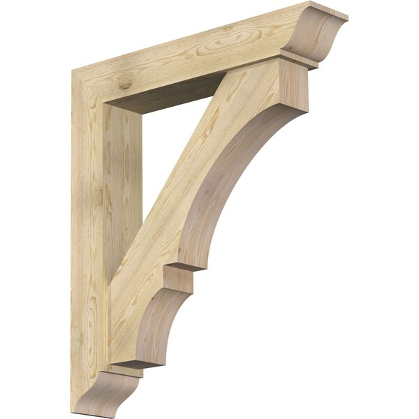 Ekena Millwork Balboa Traditional Rough Sawn Bracket w/ Offset Brace, Douglas Fir, 8"W x 42"D x 48"H BKT0806X42X48BOA01RDF - main